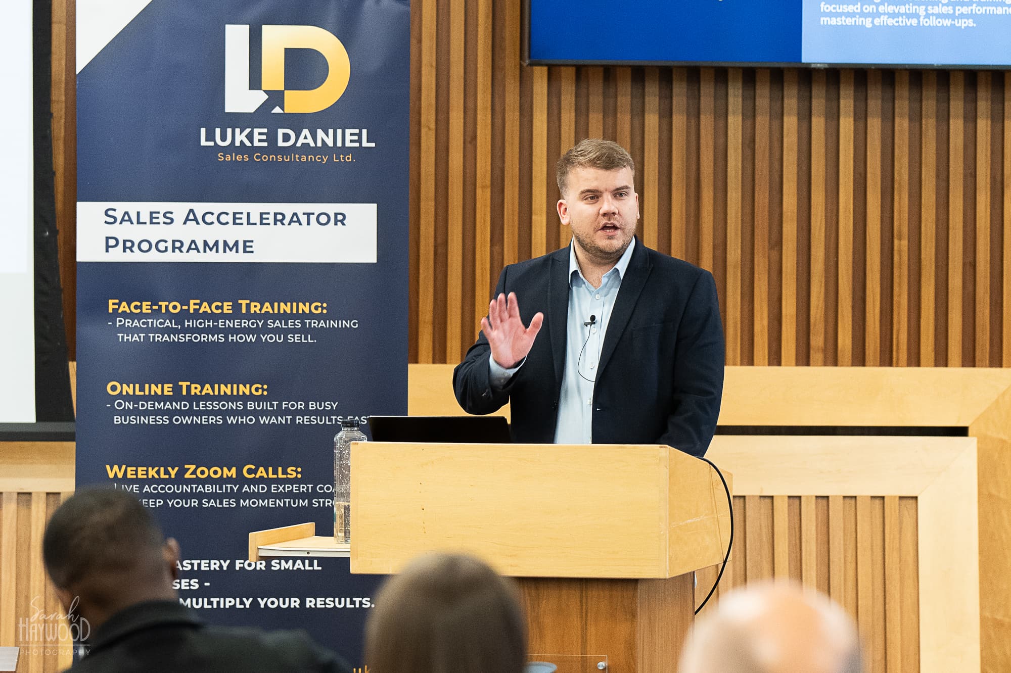 Luke Thompson delivering Sales Accelerator Programme to business owners in the UK