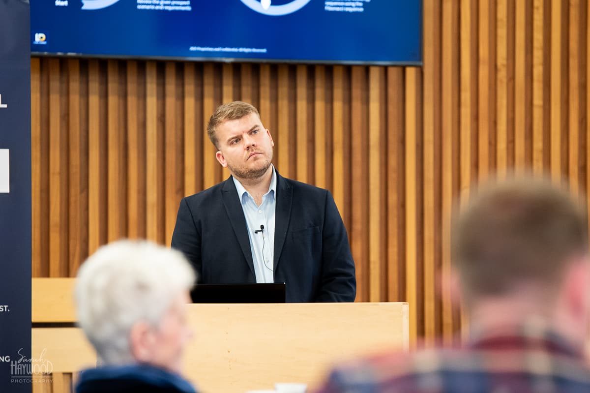 Luke Daniel leading an interactive sales training workshop for UK professionals